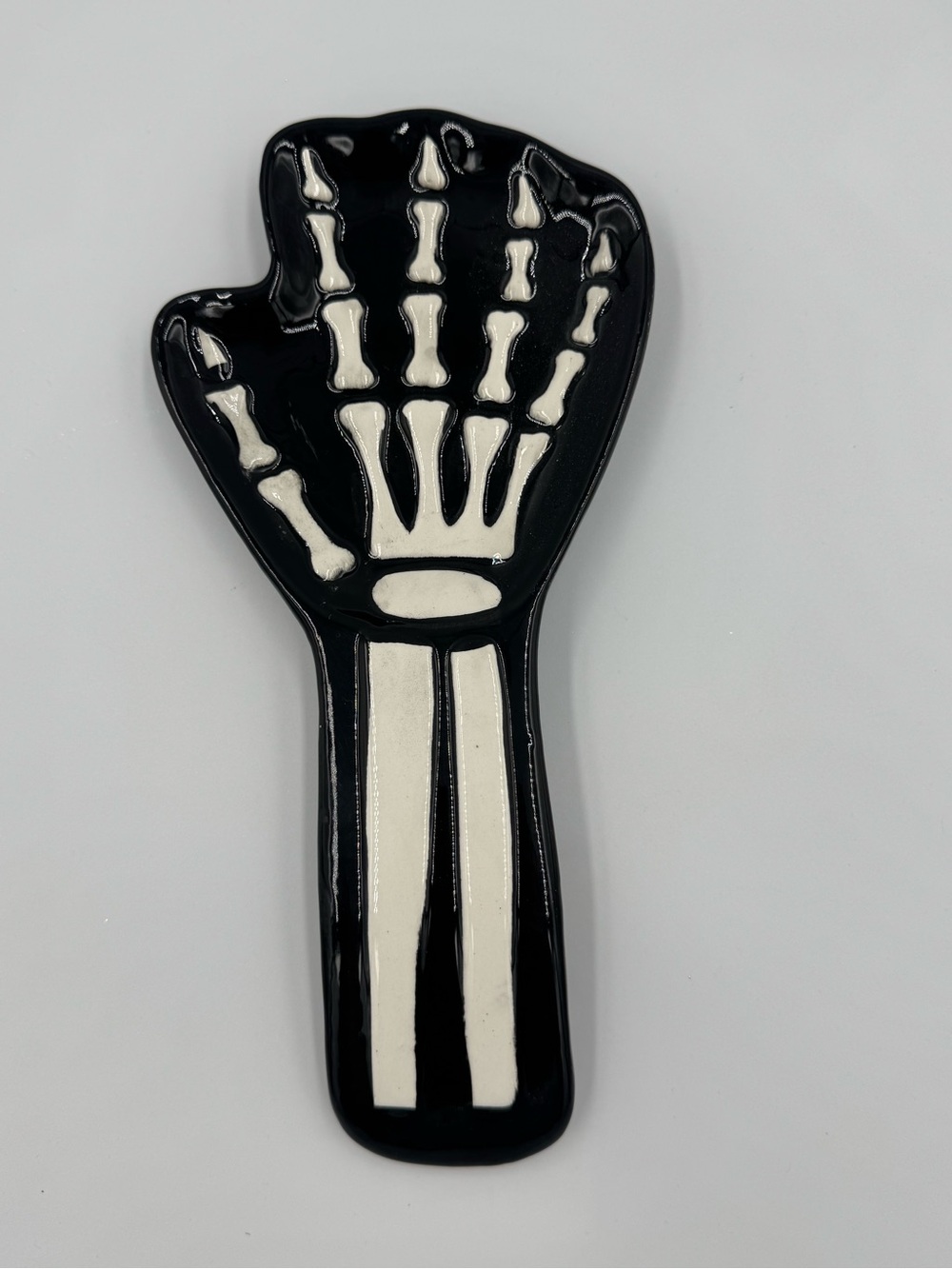Salem St Skeleton Hand Ceramic Spoon Rest Goth Halloween Kitchen Decor NWT
